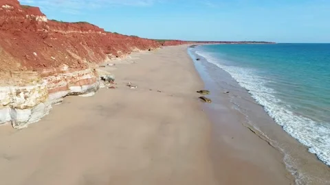 Red Cliffs, White Beach, Australia, Broome Stock Footage 158835458