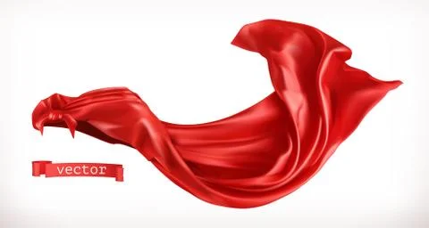 Red Cloak. 3d realistic vector Stock Illustration