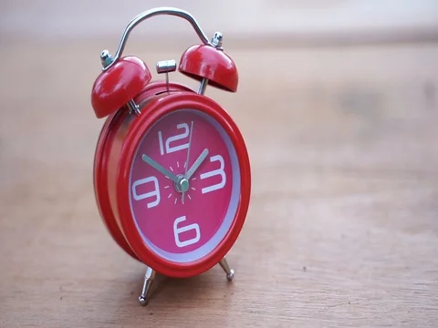 Red clock in 10 o'clock Stock Footage 101553932