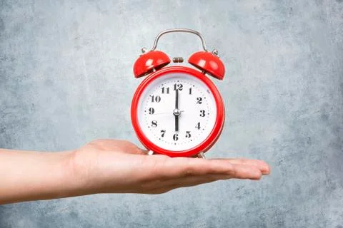 Red clock with alarm Stock Photos