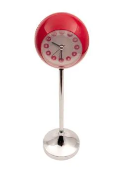 Red clock with clipping path Stock Photos