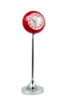 Red clock with clipping path Stock Photos