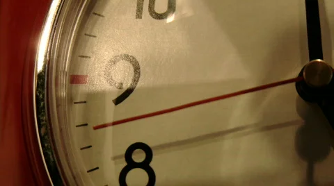 Red clock close up Stock Footage 630061