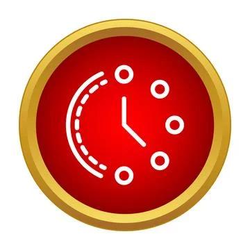 Red clock icon indicating time deadline management Stock Illustration