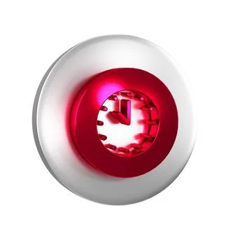 Red Clock icon isolated on transparent background. Time symbol. Silver circ.. 스톡 일러스트