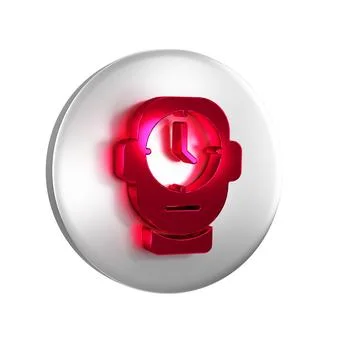 Red Clock icon isolated on transparent background. Time symbol. Silver circ.. 스톡 일러스트