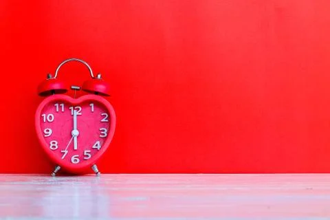Red clock mark at 6.00 o'clock Stock Photos