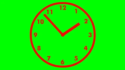 Red clock number green Stock Footage 237745382