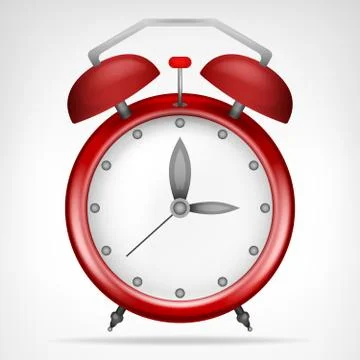 Red clock with running time isolated vector illustration Stock Illustration