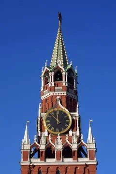 Red clock tower Stock Photos