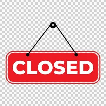 Red Closed Sign Hanging Vector Illustration for Retail Storefronts Illustrazione stock