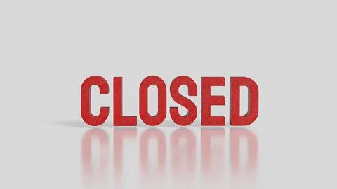 The Red closed on White  Background 3d Rendering. Stock Illustration