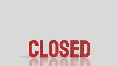 The Red closed on White  Background 3d Rendering. Stock Illustration