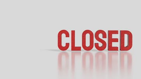 The Red closed on White  Background 3d Rendering. Stock Illustration