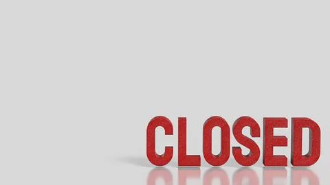 The Red closed on White  Background 3d Rendering. Stock Illustration