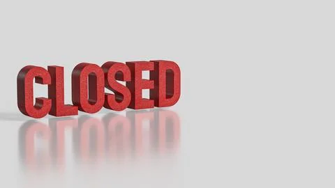 The Red closed on White  Background 3d Rendering. Stock Illustration