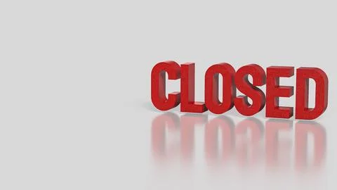 The Red closed on White  Background 3d Rendering. Stock Illustration