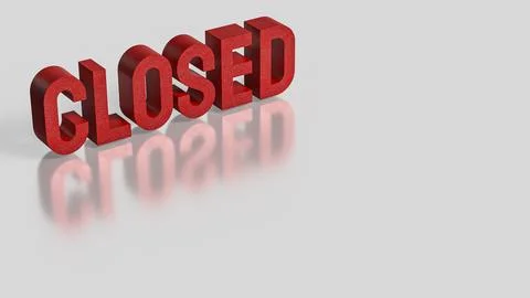 The Red closed on White  Background 3d Rendering. Stock Illustration