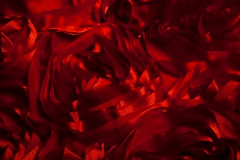 Red cloth in the form of roses Stock Photos