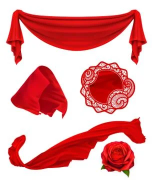Red cloth, vector illustration set Stock Illustration