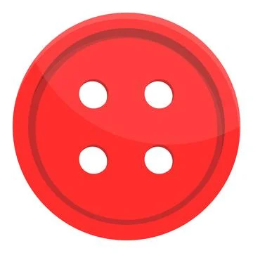 Red clothes button icon, cartoon style イラスト素材