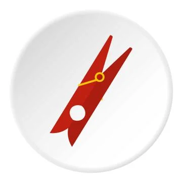Red clothes pin icon circle Stock Illustration