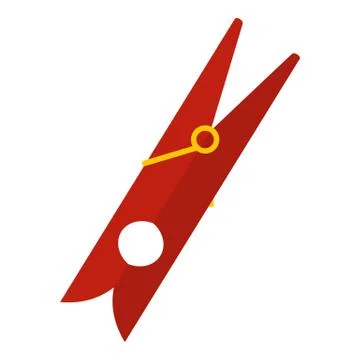 Red clothes pin icon isolated Stock Illustration