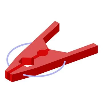 Red clothes pin icon, isometric style イラスト素材