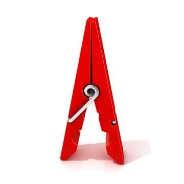 Red clothes pin. Opened standing Stockillustratie
