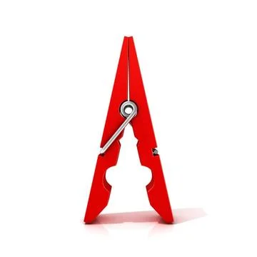 Red clothes pin. Opened standing Red clothes pin. Opened standing. Isolate... Stock Photos