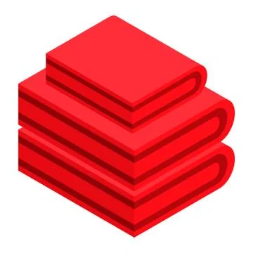Red clothes stack icon, isometric style Stock Illustration