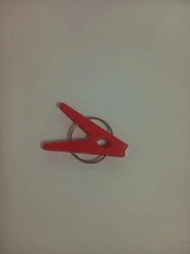 Red clothespin Foto stock