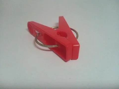 Red clothespin Foto stock