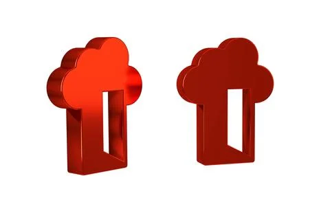 Red Cloud database icon isolated on transparent background. Cloud computing.. Illustrazione stock