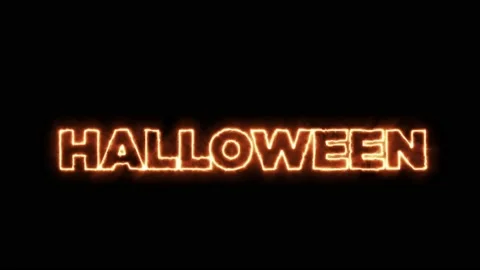 Red Cloud "HALLOWEEN" Text on the Black Background. Darken Mode. 4K Stock Footage 142317774