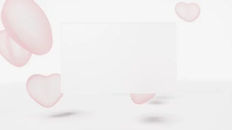 Red cloud heart glass rectangle presentation mockup move endless Stock Footage 291625208