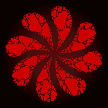 Red Cloud Icon Rotation Burst 스톡 일러스트
