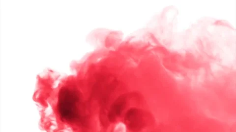 Red cloud smoke / ink on water on white background Stock Footage 69196756