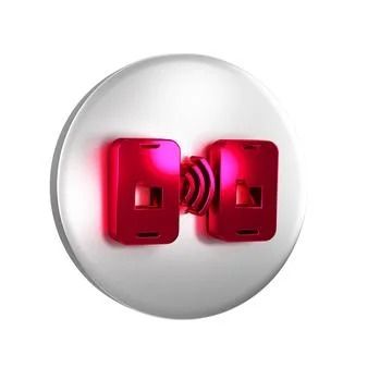 Red Cloud technology data transfer and storage icon isolated on transparent.. Stock Illustration