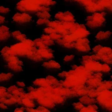Red Cloudlike Brush Shapes on Black Stock Illustration