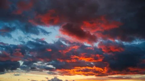 Red clouds after a storm Stock Photos