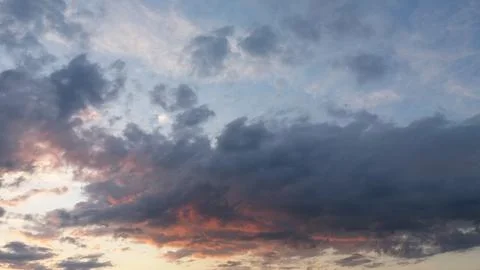 Red clouds in the blue sky Stock Photos
