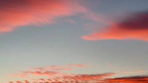 Red Clouds , During a Sunrise. Stock Footage 285803869