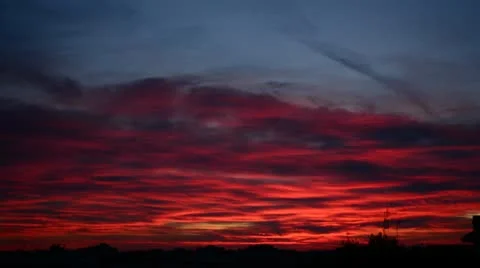 Red clouds during sunset Stock-Footage 20485474