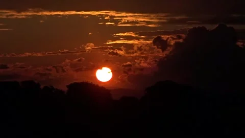 Red Clouds Motion and Sunset Time-Lapse Animation Stock Footage 307893762