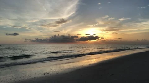 Red Clouds Motion &amp; Sunset Time-Lapse Animation Video stock 307893760