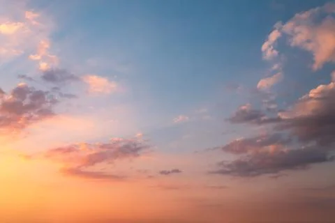 Red clouds sunset and the blue sky. Stock Photos