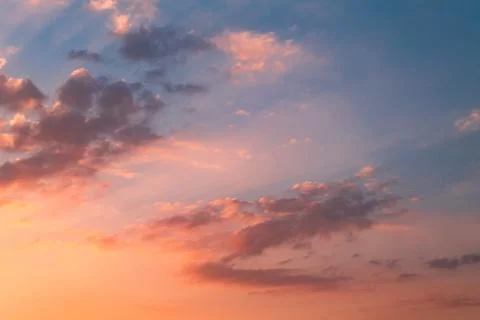Red clouds sunset with the beautiful rays Stock Photos