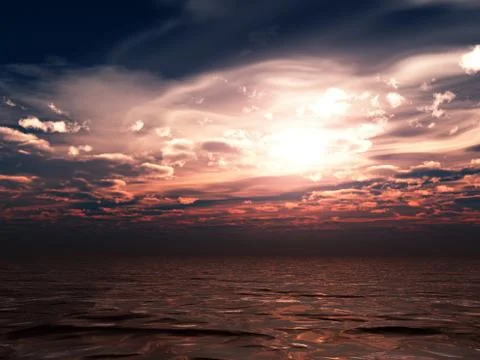 Red clouds sunset Illustrazione stock