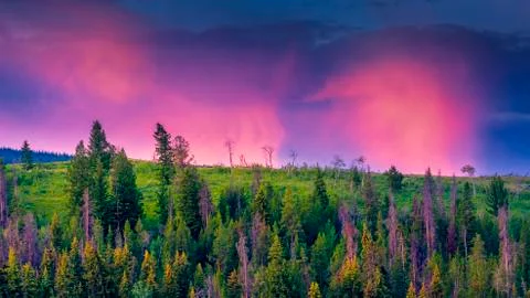 Red Clouds in the Tetons Stock Photos